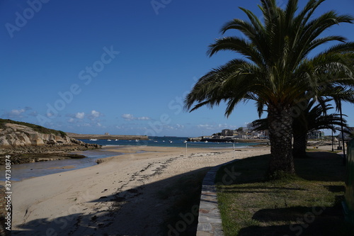 Beach in San Cibrao San Ciprian, coastal village of Galicia, Spain