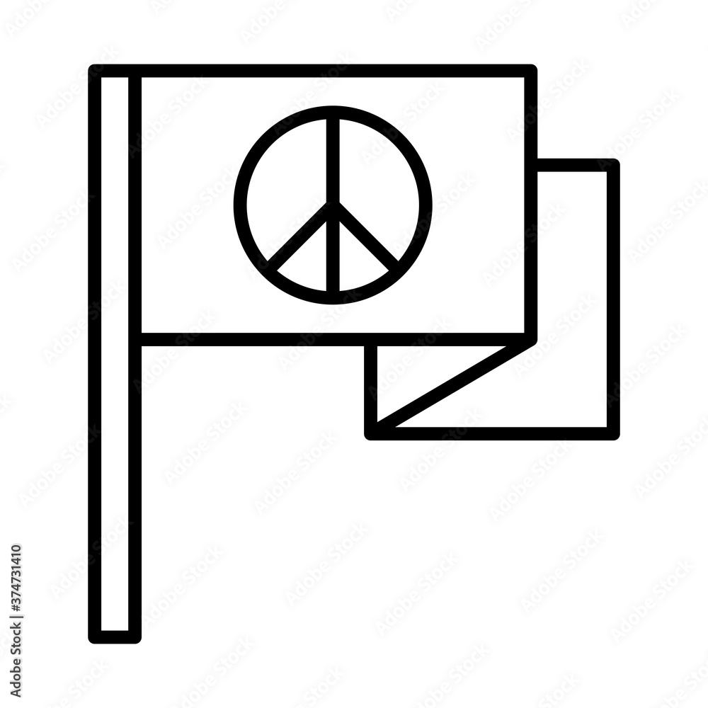 flag peace symbol, human rights day, line icon design flag peace symbol, human rights day, line icon design