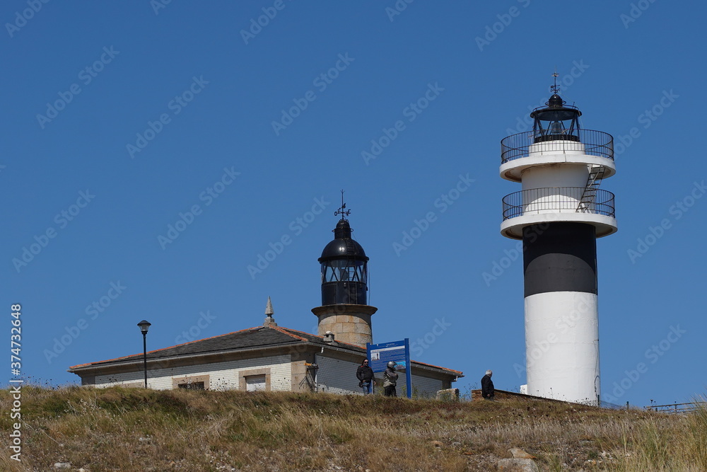 Lighthouse in San Cibrao  San Ciprian, coastal village of Galicia, Spain