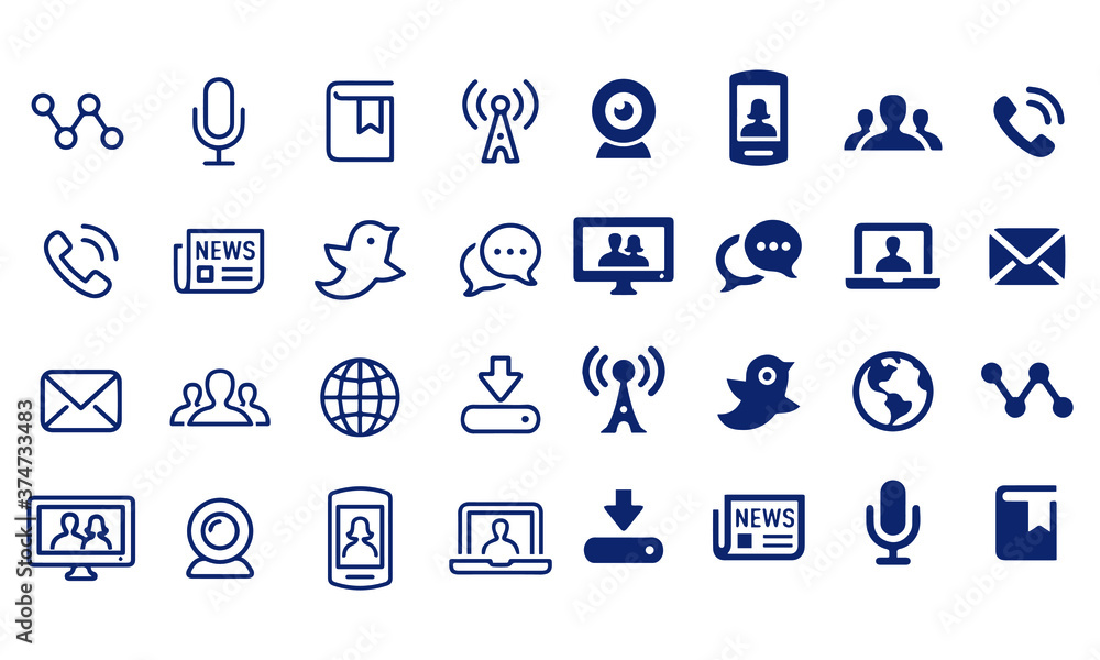 Communication and Media Icons Communication and Media Icons