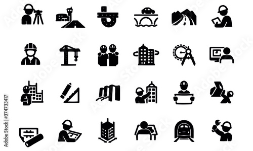 
Civil Engineering Icons vector design