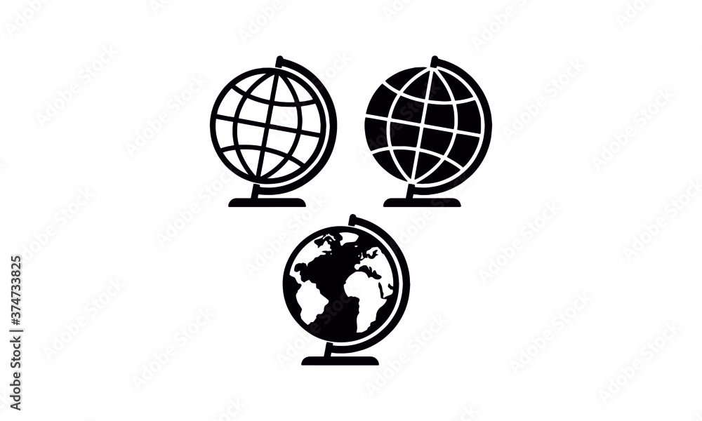 Globus web icon set. Planet Earth globe symbols for website Globus web icon set. Planet Earth globe symbols for website