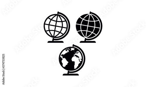  Globus web icon set. Planet Earth globe symbols for website