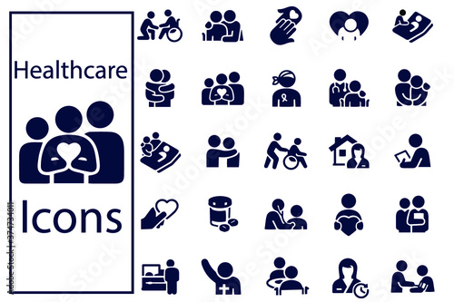 Tableau sur Toile Hospice and Palliative Healthcare Icons