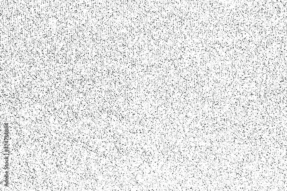 Grunge surface texture with noise, grain, dots. Abstract monochrome background. Vector illustration. Overlay template.
