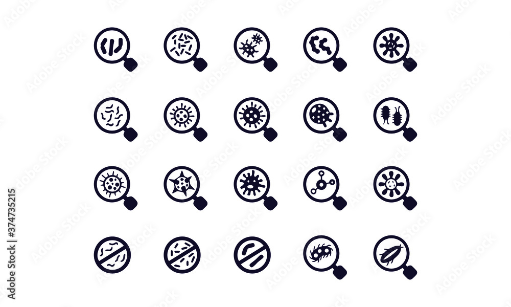Virus icon set vector design,Vector graphic set. Icons in flat, contour, thin, minimal and linear design. Medicine and health. Virus icon set vector design,Vector graphic set. Icons in flat, contour, thin, minimal and linear design. Medicine and health.