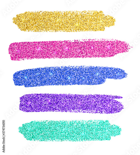 Colorful glitter strockes. Vector illustration.