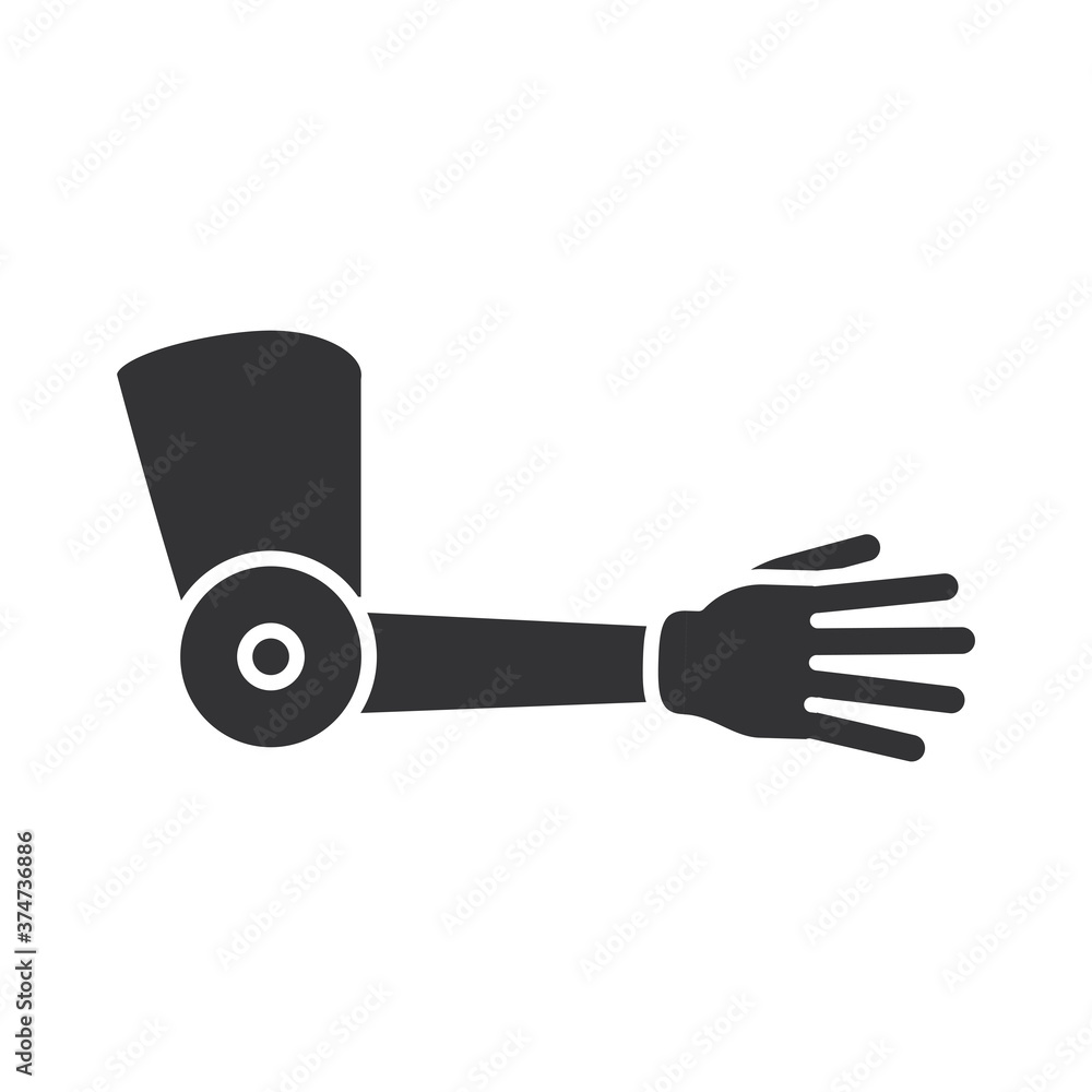 arm prosthesis medical orthopedic, world disability day, silhouette icon design arm prosthesis medical orthopedic, world disability day, silhouette icon design