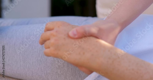 Wallpaper Mural Woman do traditional chinese massage  outdoors in summer garden  Torontodigital.ca