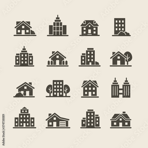 Architecture city vector icon set