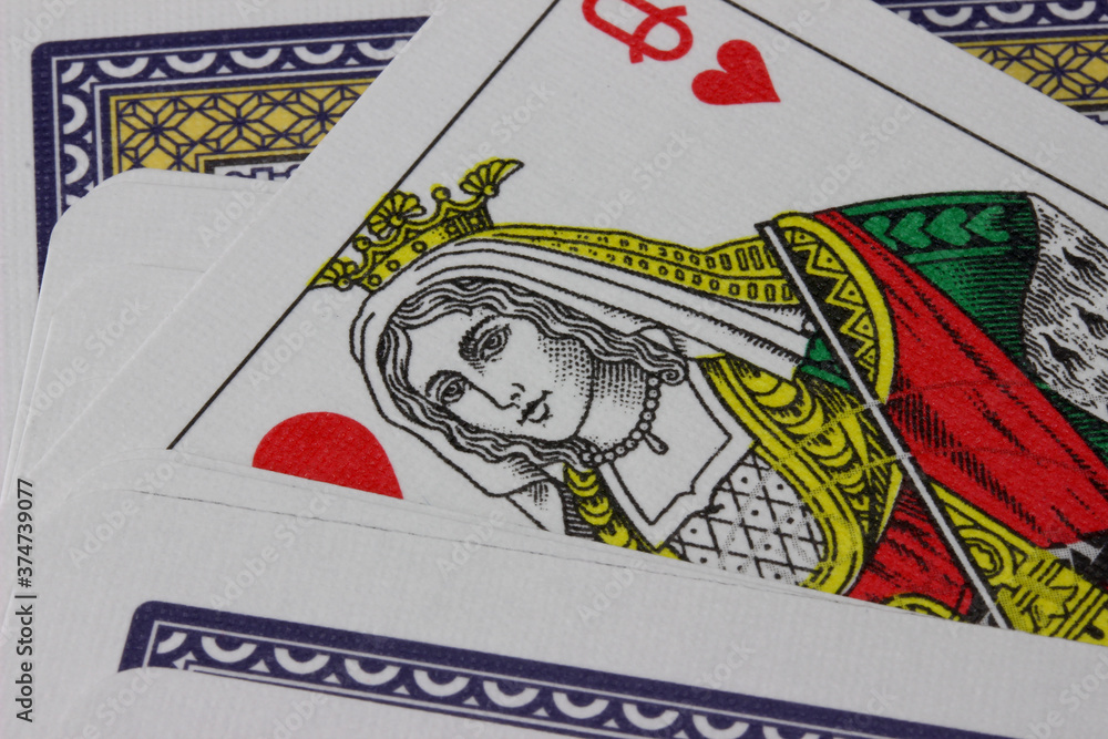 close-up playing cards detail on background close-up playing cards detail on background