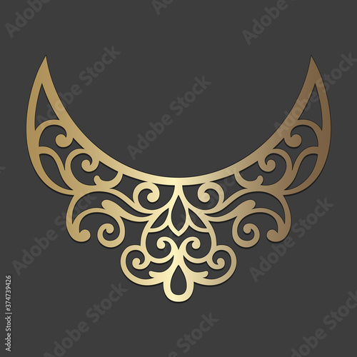 Bib necklace template for laser cutting.  Leather collar design.