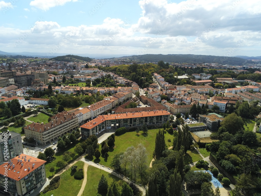 Santiago de Compostela. Galicia. La Coruna, Spain. Aerial Drone Photo