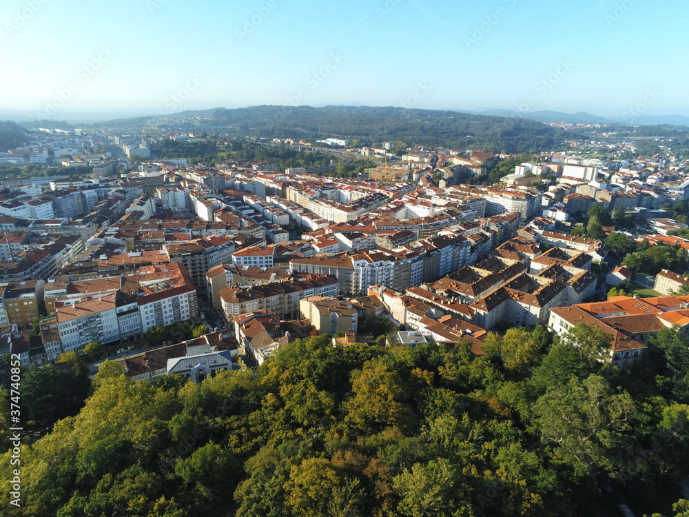 Santiago de Compostela. Galicia. La Coruna, Spain. Aerial Drone Photo