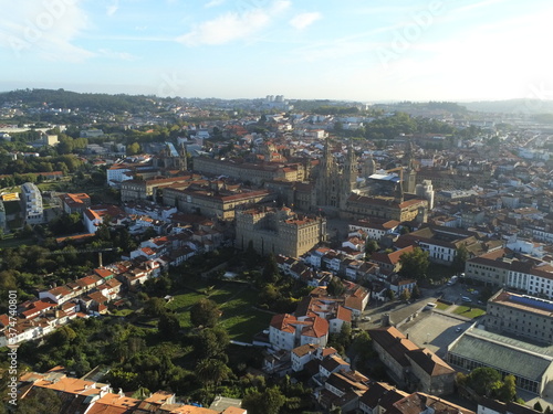 Santiago de Compostela. Galicia. La Coruna, Spain. Aerial Drone Photo © VEOy.com