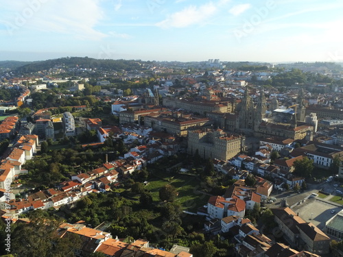 Fototapeta Naklejka Na Ścianę i Meble -  Santiago de Compostela. Galicia. La Coruna, Spain. Aerial Drone Photo