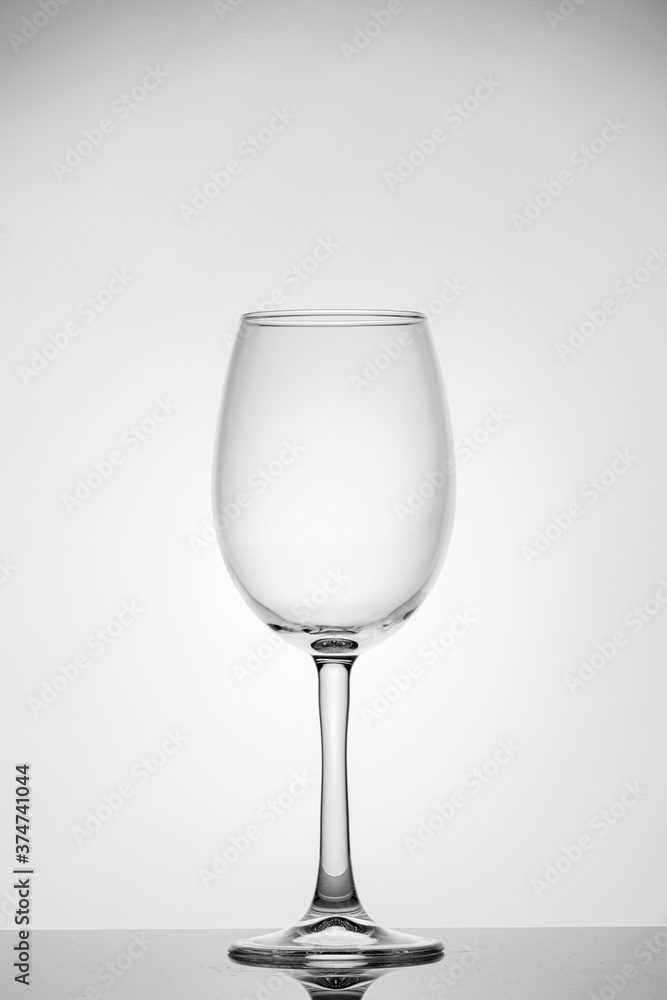 beautiful glass of wine on a white background