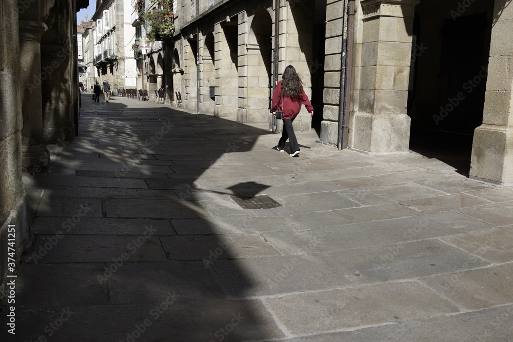 Santiago de Compostela, historical city of Galicia. La Coruna, Spain