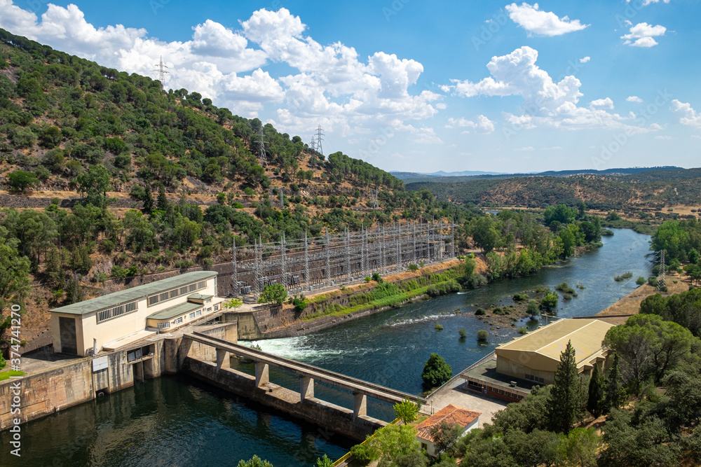Cijara reservoir between Caceres and Badajoz in Spain