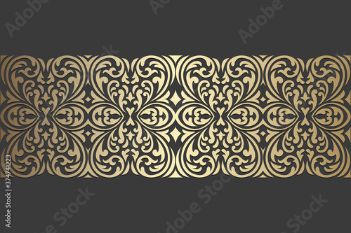 Laser cut stencil design. Ornate vintage vector border template for laser cutting, stained glass, glass etching, sandblasting, wood carving, cardmaking, wedding invitations.