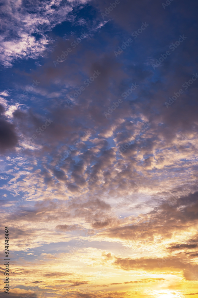 Pattern of colorful cloud and sky sunset or sunrise