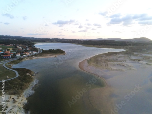 Beach in Valdovino. Ferrol Galicia,Spain. Aerial Drone Photo