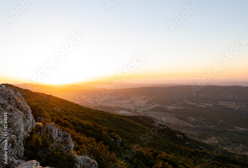 Mountains landscape at sunset with twilight in Alcoy