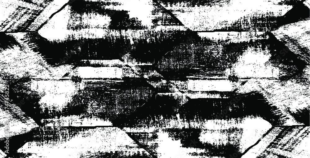 Rough texture. Broken plaster wall effect. Grunge worn damask pattern design. Distressed fabric texture. Overlay texture design. Vector illustration. Eps10.