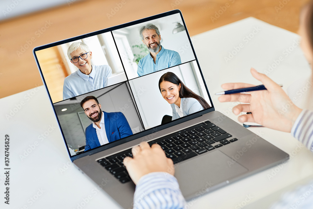 meeting online business communication computer technology video conference laptop call team friend work meeting online business communication computer technology video conference laptop call team friend work