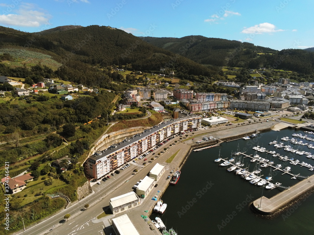 Viveiro, historical village of Lugo. Galicia,Spain. Aerial Drone Photo