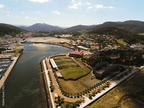 Viveiro, historical village of Lugo. Galicia,Spain. Aerial Drone Photo photo