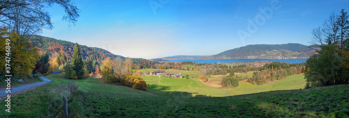 lookout point above Kleinbuch, lake view tegernsee, bavarian landscape