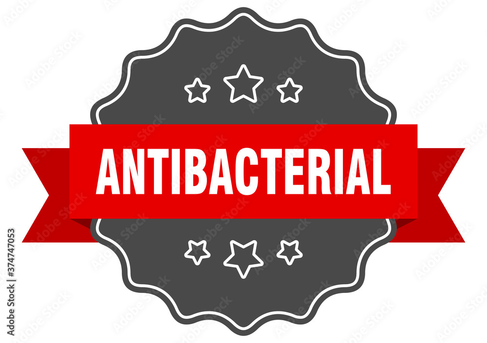 antibacterial label. antibacterial isolated seal. sticker. sign