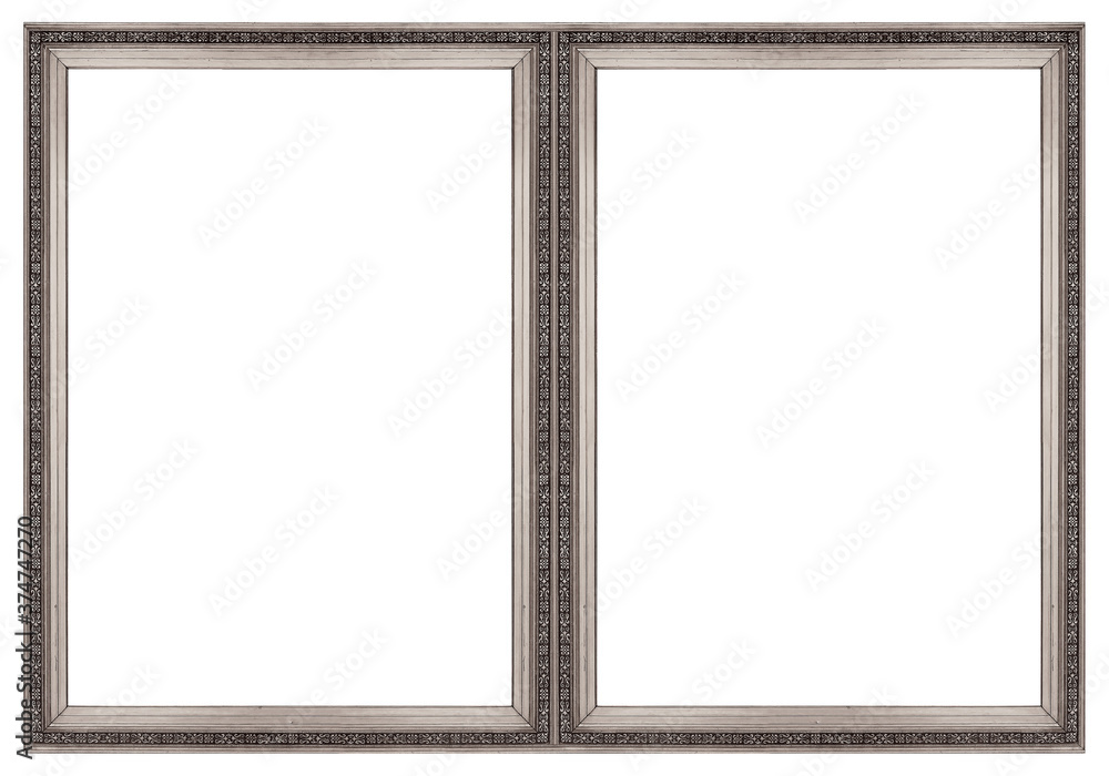 Silver frame for paintings, mirrors or photo isolated on white background Silver frame for paintings, mirrors or photo isolated on white background