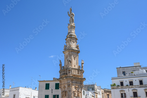 Ostuni, Bari, Italy - People walking in Ostuni, also called the white city