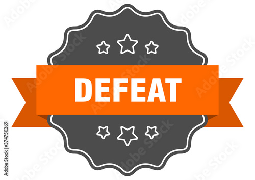 defeat label. defeat isolated seal. sticker. sign
