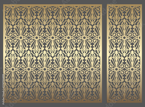 Repeating laser cut panel design. Ornate vintage border template for laser cutting  stained glass  glass etching  sandblasting  wood carving  cardmaking  wedding invitations  stencils.