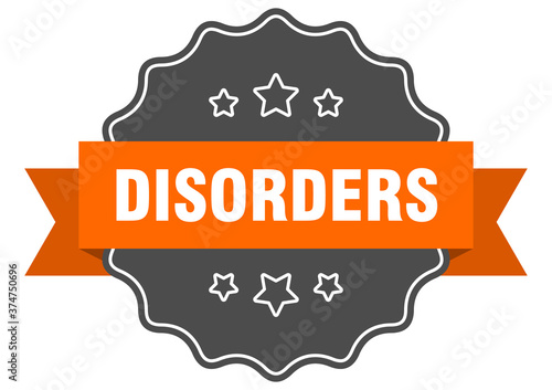 disorders label. disorders isolated seal. sticker. sign