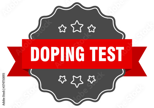 doping test label. doping test isolated seal. sticker. sign