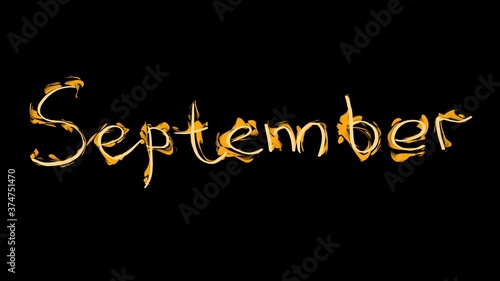 September word on black background 