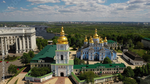 Aerial view of Sofia Square and Mykhailivska Square