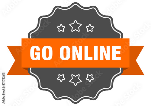 go online label. go online isolated seal. sticker. sign