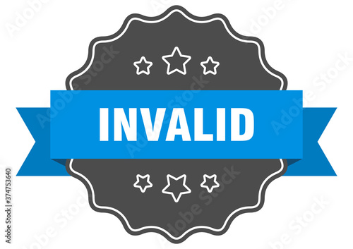 invalid label. invalid isolated seal. sticker. sign