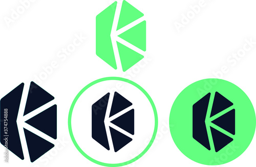 Kyber Network coin cryptocurrency vector logo set