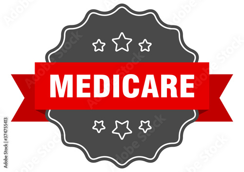 medicare label. medicare isolated seal. sticker. sign