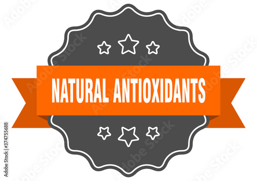 natural antioxidants label. natural antioxidants isolated seal. sticker. sign