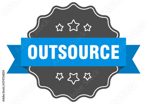 outsource label. outsource isolated seal. sticker. sign