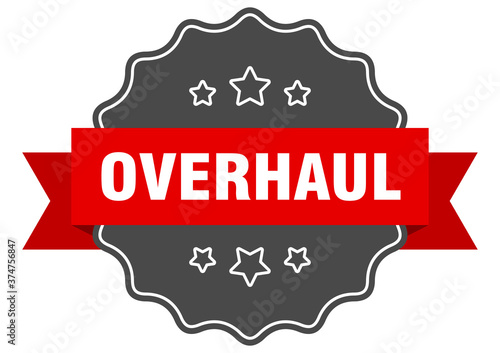 overhaul label. overhaul isolated seal. sticker. sign