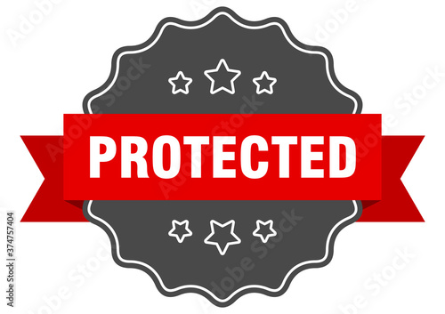 protected label. protected isolated seal. sticker. sign