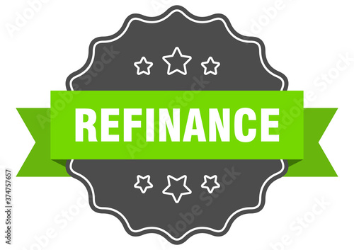 refinance label. refinance isolated seal. sticker. sign